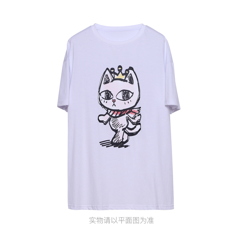 a02新款2020潮流宽松上衣女夏卡通印花短袖T恤女DVV2D0021KT