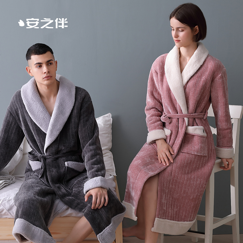 安之伴睡衣女晚秋袍复合