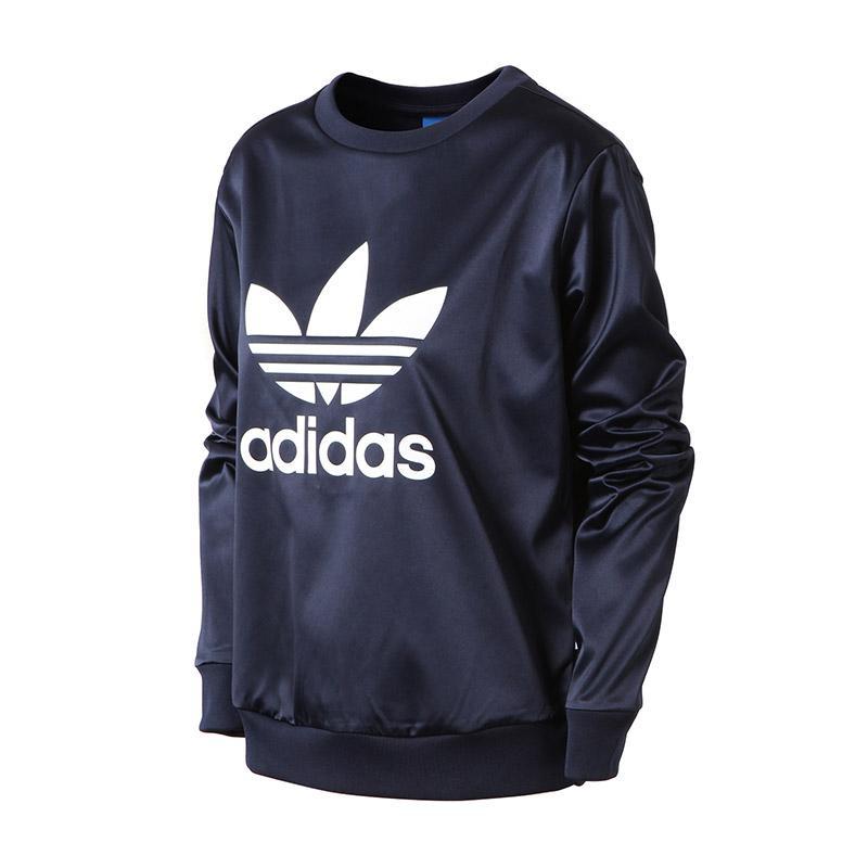 adidas阿迪达斯三叶草女子卫衣梭织休闲运动服BP9387 30 蓝色