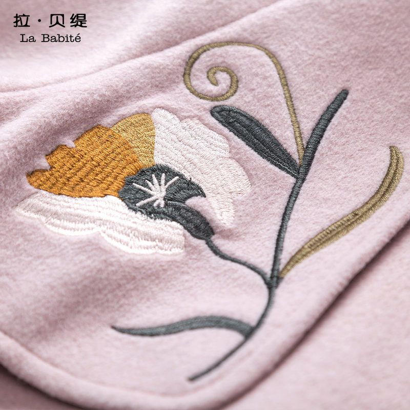 拉贝缇茧型毛呢外套女中长款秋季韩版翻领羊毛呢大衣加厚60006224