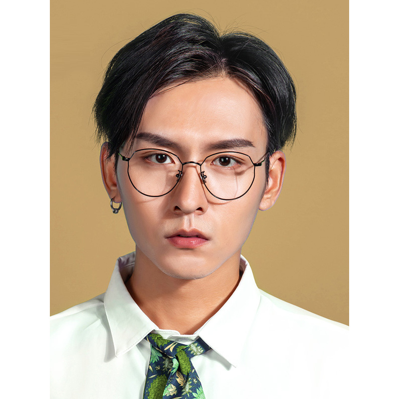 best宝视达金丝边眼镜框男女成品素颜潮流个性时尚圆框光学镜架2202