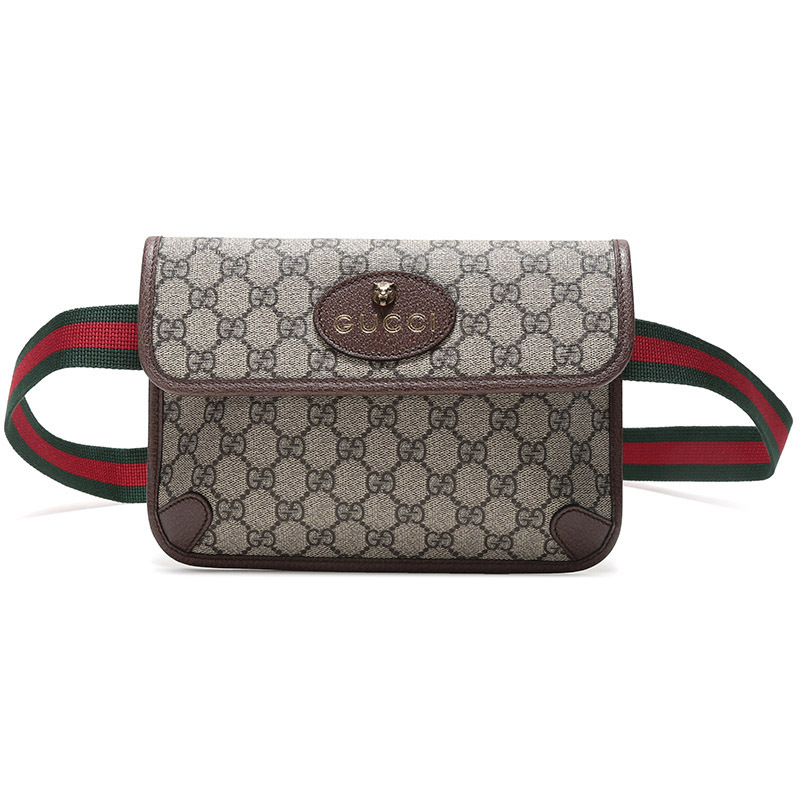 gucci古驰男士logo图案人造帆布腰包4939309c2vt