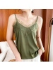 CeenBulled性感V领蕾丝拼接吊带背心女内搭桑蚕丝打底小背心夏外穿缎面性感