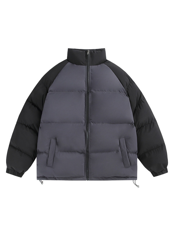 棉衣男冬季立领棉服外套加厚保暖男士休闲宽松拼色棉袄男装面包服