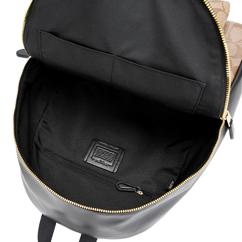 coach蔻驰奢侈品女士卡其色人造革双肩包f58314imcbi