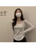 长袖T恤女式秋冬新款潮ins不规则修身学生休闲短款上衣少女打底衫