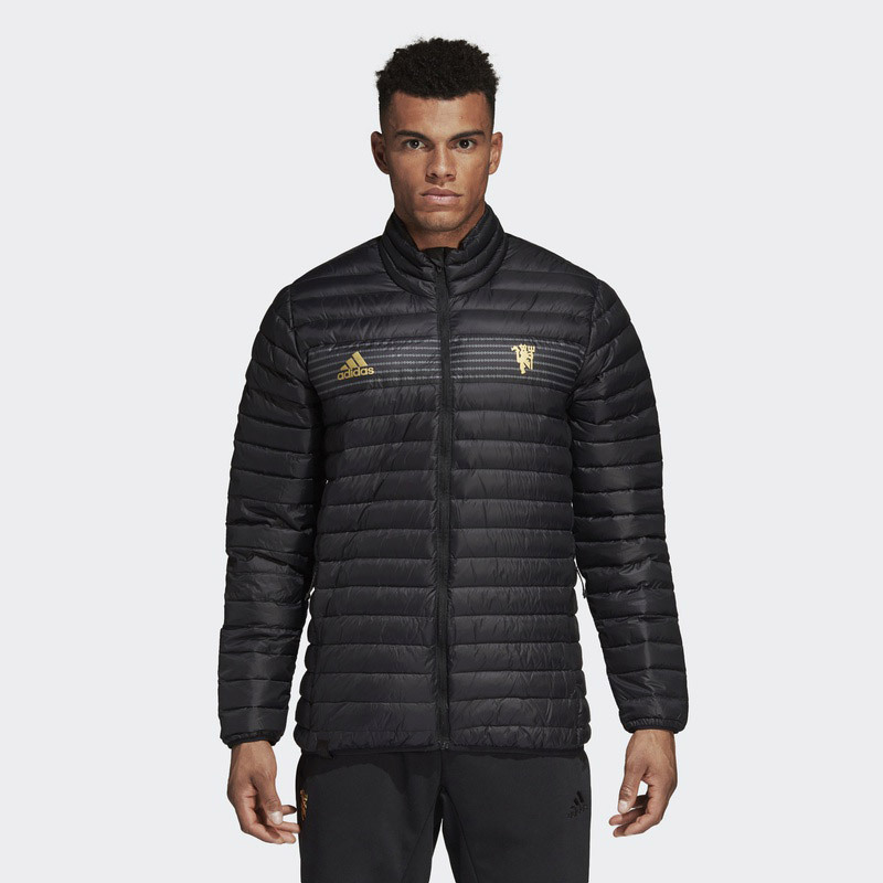 adidas男服羽绒服曼联保暖夹克休闲运动服CY6112 L CY6112黑色
