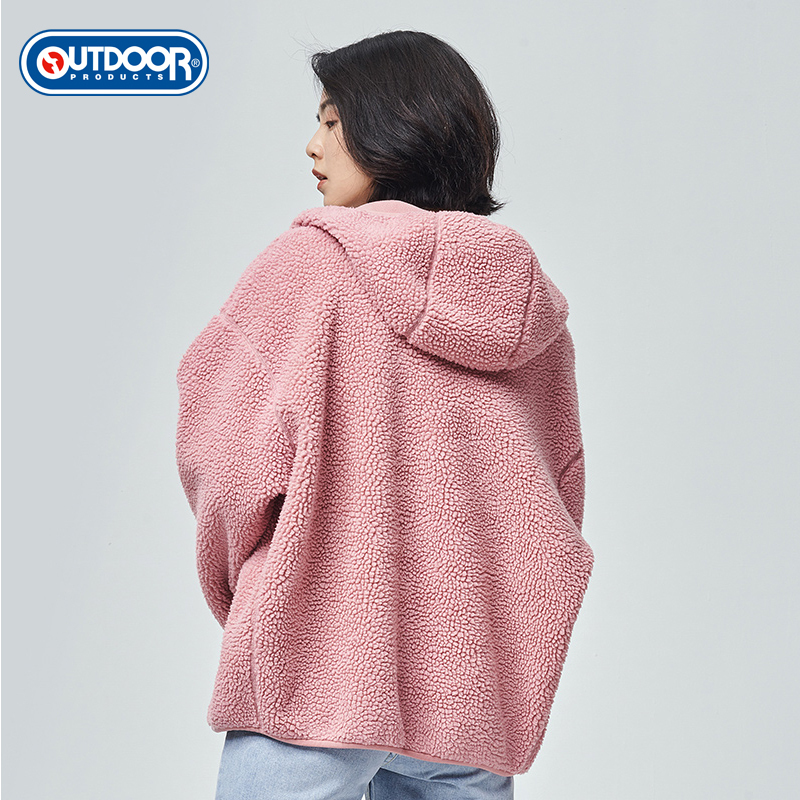 （OUTDOORPRODUCTS）运动户外男女中性连帽羊羔绒卫衣开衫外套OFWT1942003