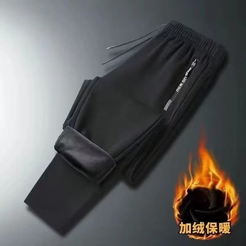 运动裤男秋冬季新款加绒加厚韩版大码拉链休闲裤图片