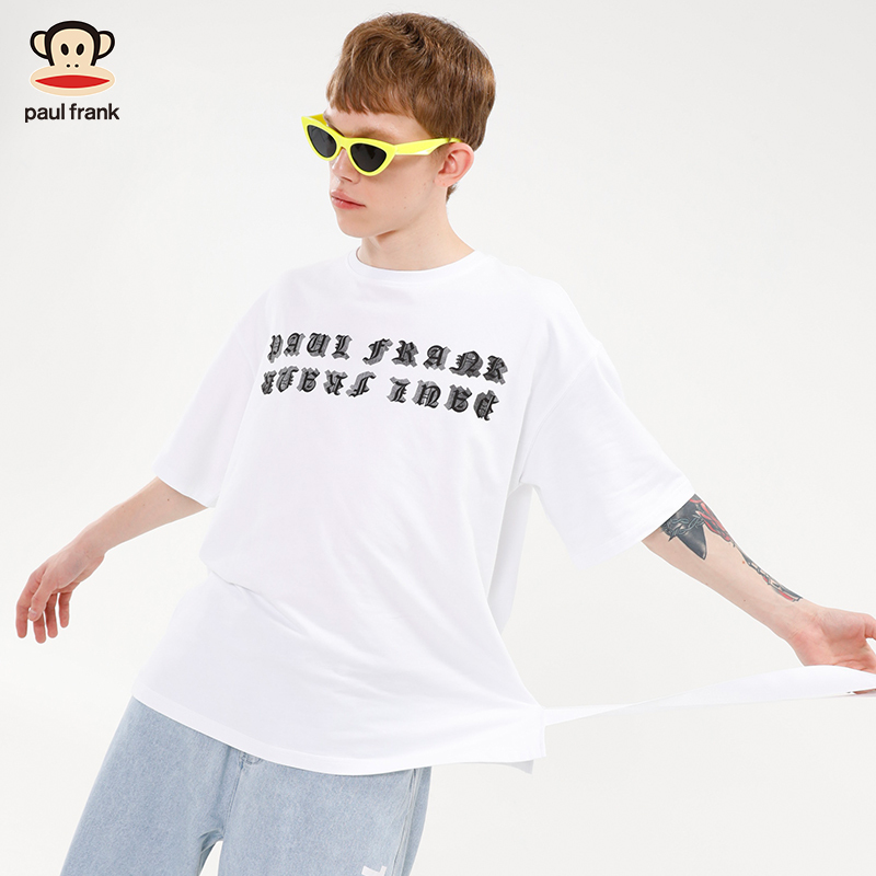 Paul Frank/大嘴猴夏季新款短袖T恤男人像印花上衣宽松街头G