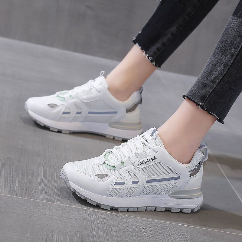 策霸阿甘鞋女2021春季新款运动休闲鞋女韩版百搭老爹透气网面女鞋C06图片