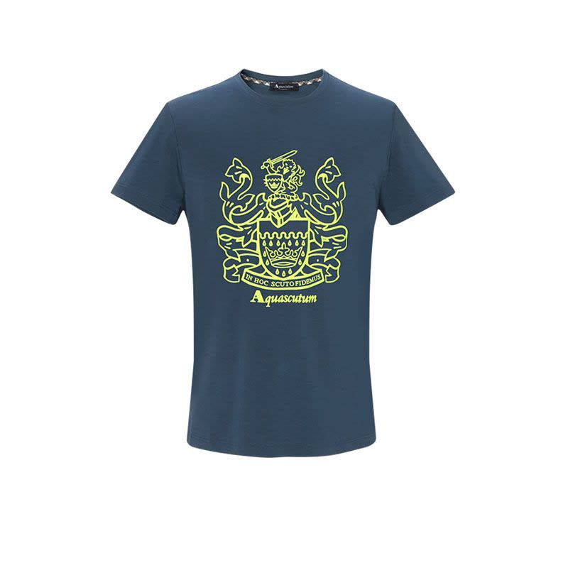 雅格狮丹 AQUASCUTUM 男士T恤 图型印花棉质QMT019M0图片