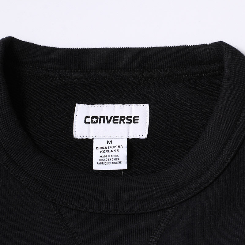 CONVERSE匡威男装运动休闲保暖圆领卫衣10000654 L 黑色