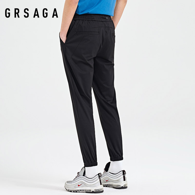GRSAGA夏季休闲黑色系休闲裤11723828692