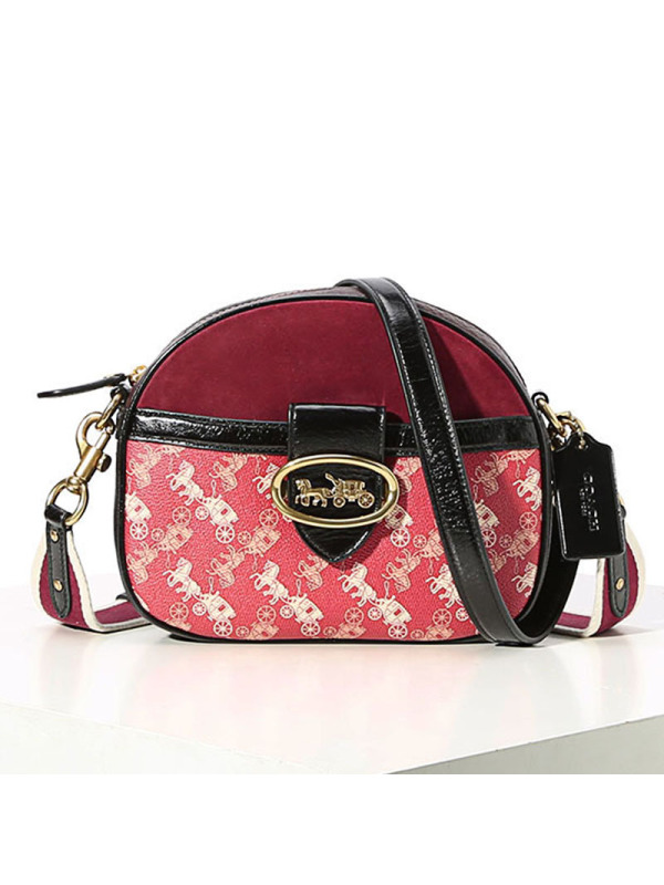 【专柜款】【2020早春款】COACH 蔻驰女包KAT 马车图案印花 斜挎包 21.5x18x7CM