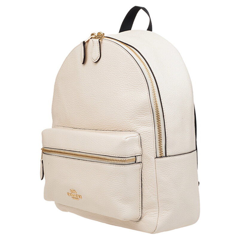 蔻驰coach奢侈品奥莱款女士背包时尚潮流双肩包纯色皮质30550imchk