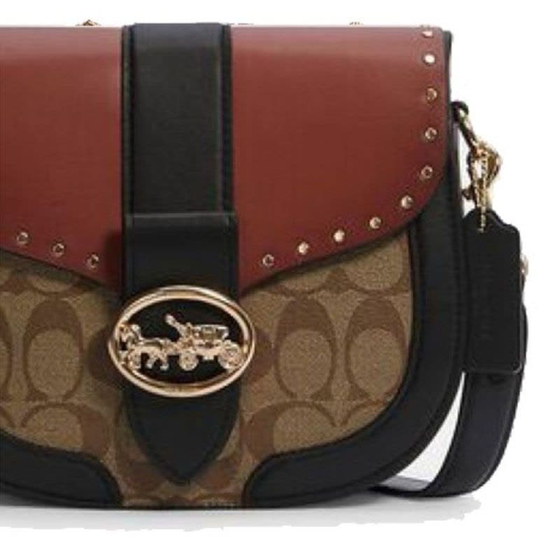 COACH 马鞍包 马车标 织物拼皮 C3593图片