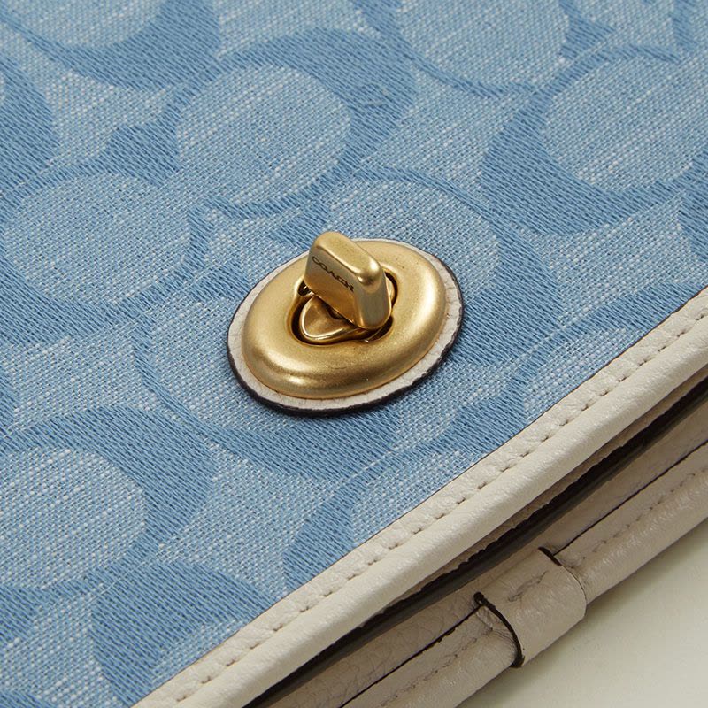 COACH/蔻驰女包经典翻盖包口盖包单肩斜挎包粒面皮金扣椭圆扣简约图片