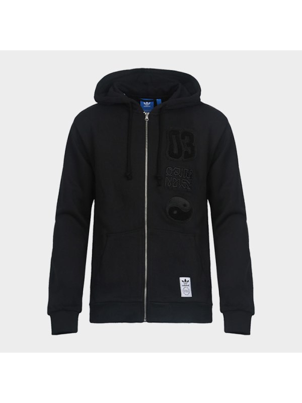 adidas阿迪达斯三叶男子连帽保暖太极针织运动夹克外套BS2632