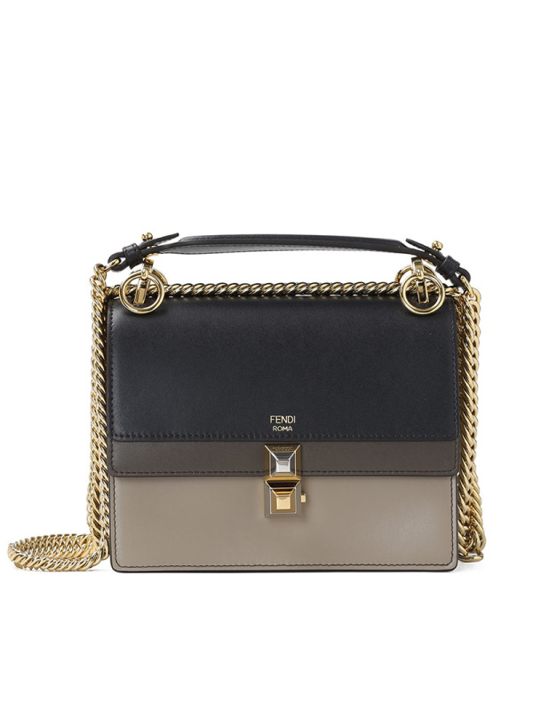 FENDI/芬迪 女包KAN I 拼色小号链条单肩斜挎包 8M0381