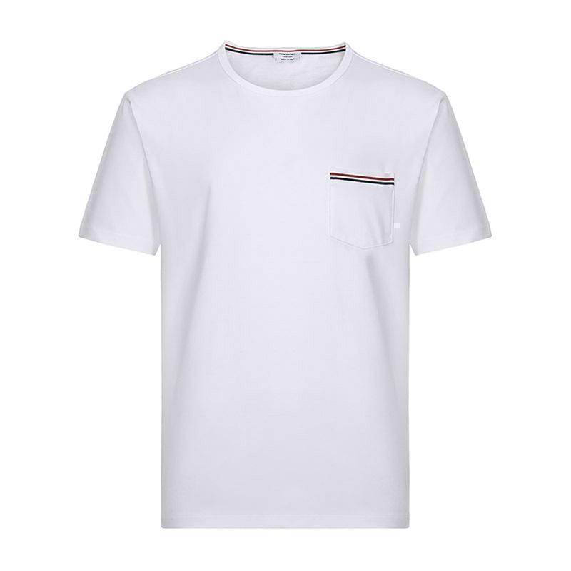 THOM BROWNE 汤姆·布朗 男士 棉质圆领短袖T恤 MJS010A 01454