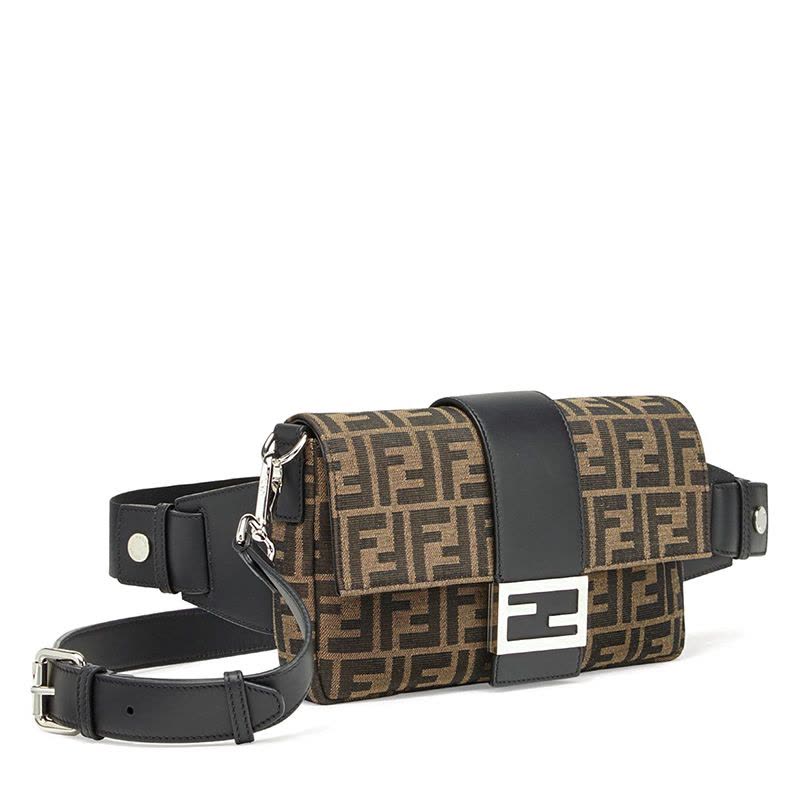 预售 芬迪FENDI BAGUETTE 法棍包大号 FF标识老花款 女士斜挎包7VA472银扣图片