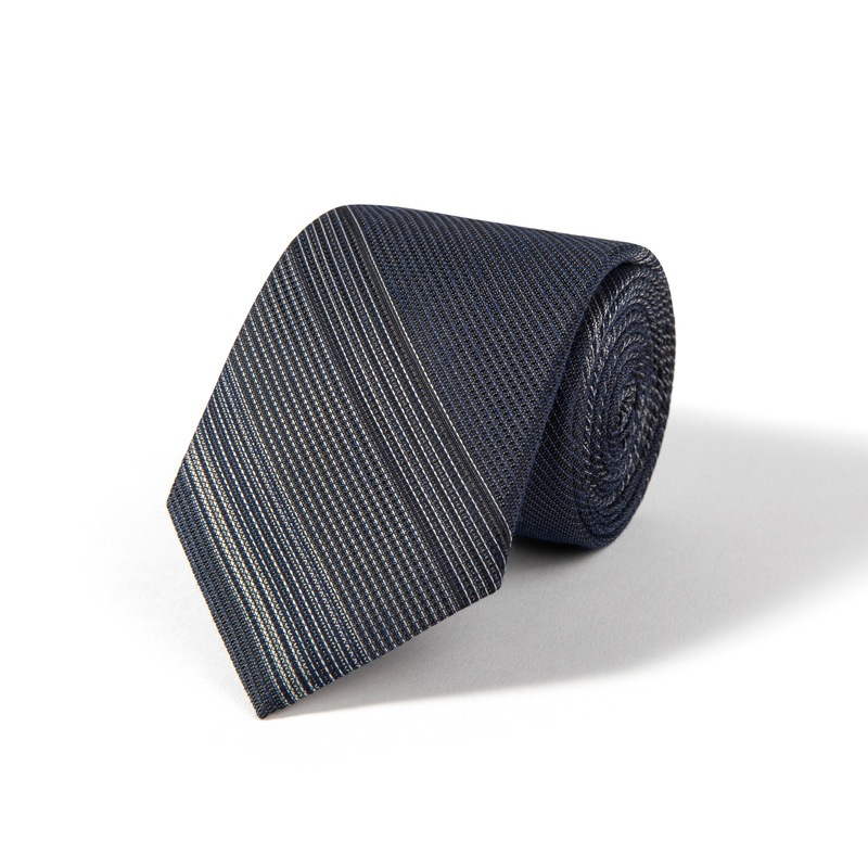 柒牌男士西服配饰混纺领带商务时尚职业正装条纹手打箭头型礼盒装