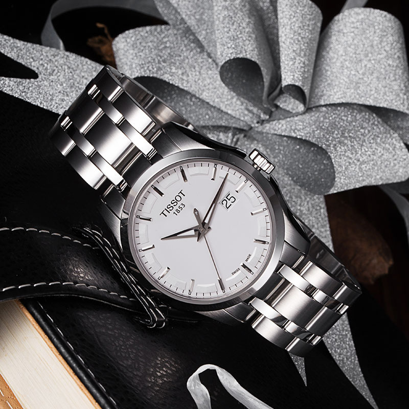 天梭(TISSOT)手表 库图系列 石英男表 带日历 时尚简约男表T035.410.11.031.00
