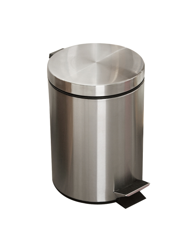 欧润哲(orange) 8升不锈钢翻盖垃圾桶塑料内桶圆形家用脚踏桶收纳桶