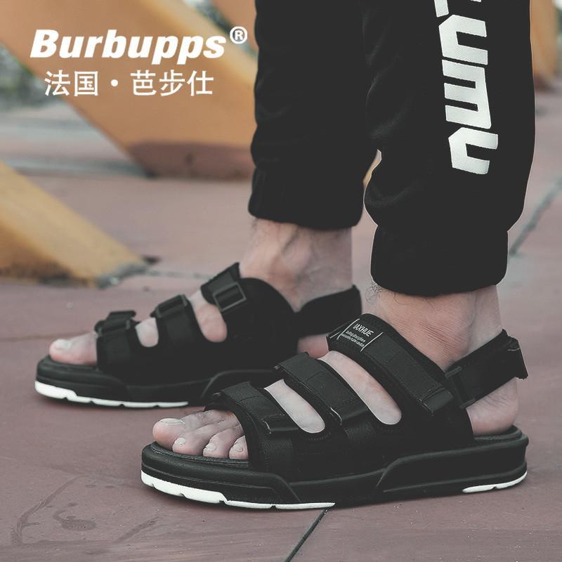 法国芭步仕(Burbupps)2019春尚新男士凉鞋男新款软底防滑运动韩版厚底拖鞋男夏时尚外穿青春潮流