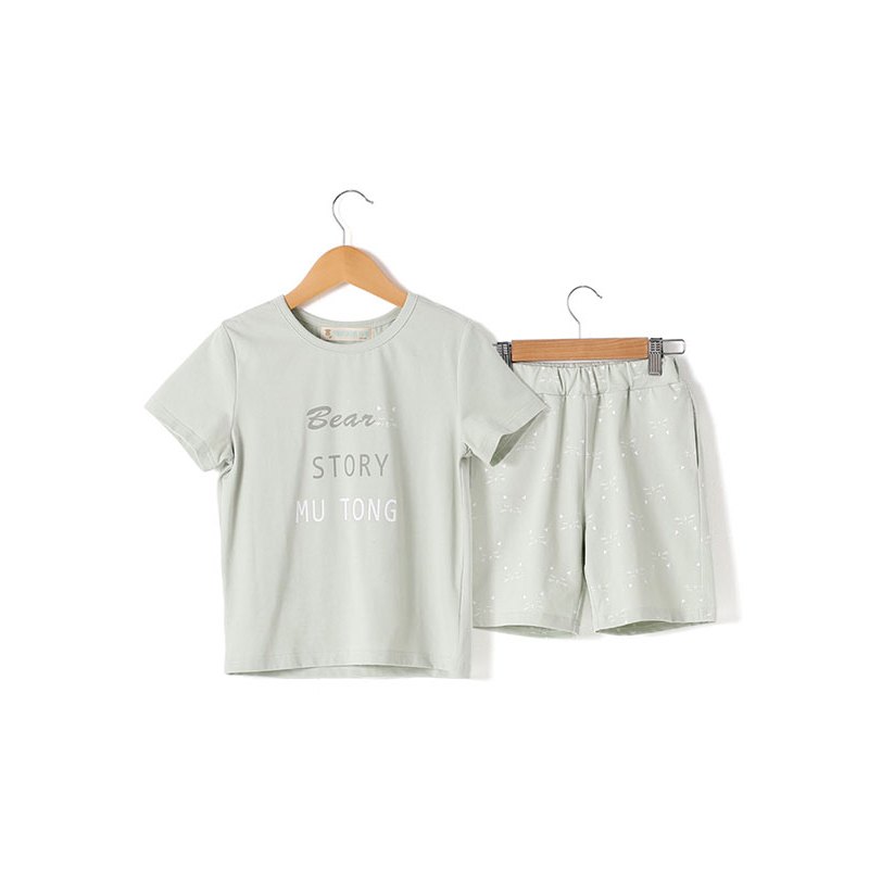 牧童童装夏季男童家居服儿童居家服女童短袖睡衣2件套装