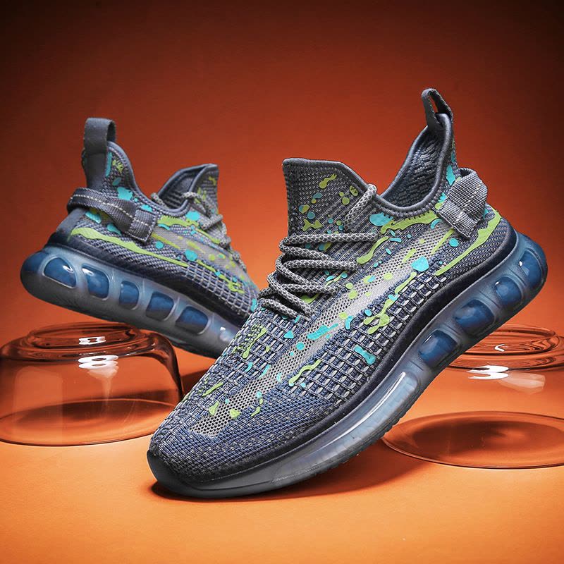 Ceba2022春季新款爆米花飞织椰子鞋潮男彩绘休闲运动鞋网面透气男鞋图片