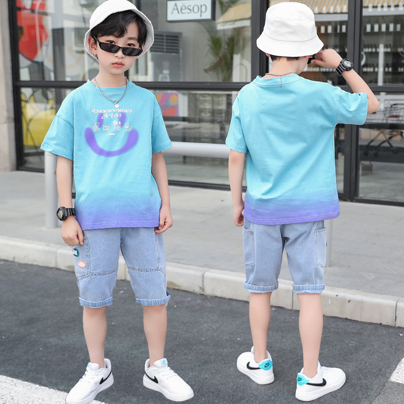 童装男童夏装套装新款儿童韩版休闲卫衣洋气两件套中大童潮衣