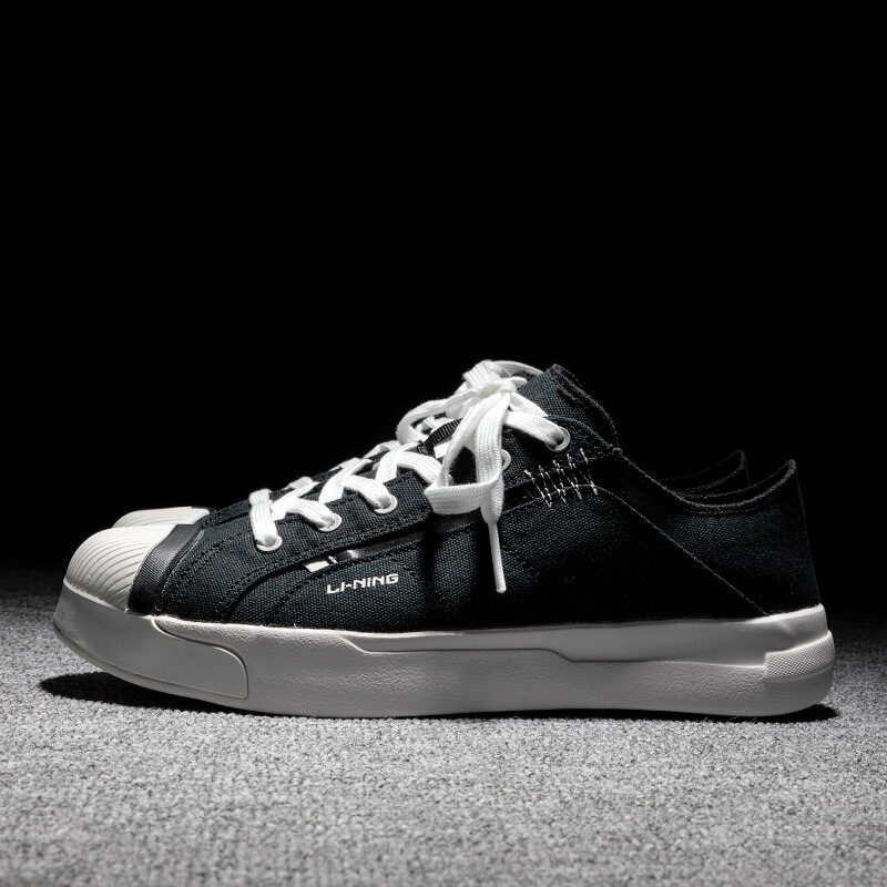 李宁lining男鞋低帮透气运动帆布鞋休闲鞋agcq0373