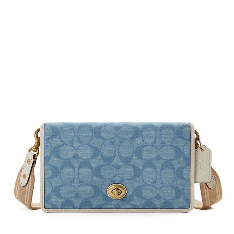 COACH/蔻驰女包经典翻盖包口盖包单肩斜挎包粒面皮金扣椭圆扣简约图片