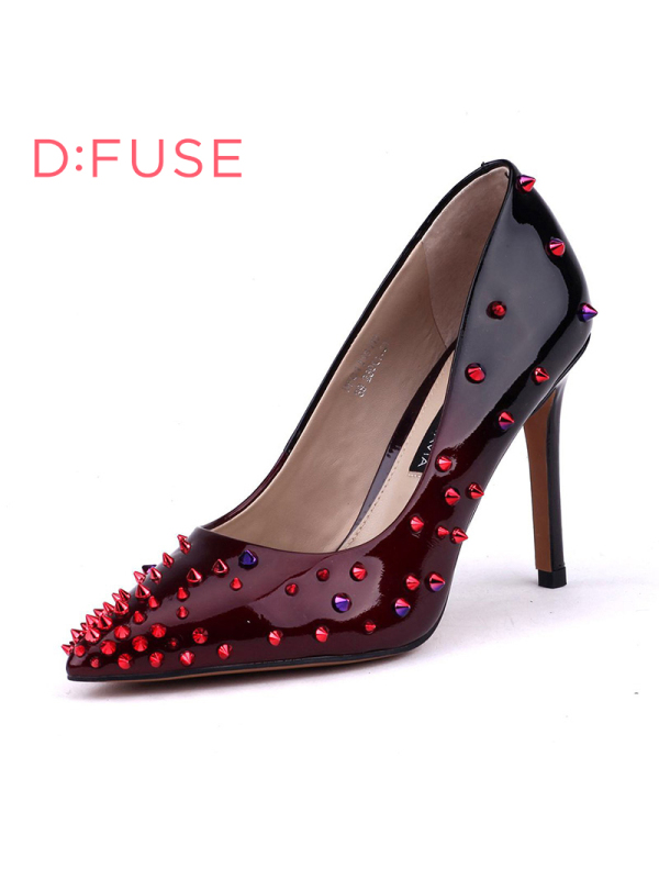 D:FUSE/迪芙斯春季牛皮浅口尖头超高跟单鞋女鞋DF61113117