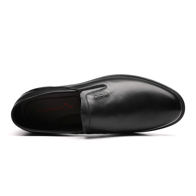 红蜻蜓男鞋正品2020春季新款商务休闲鞋软底软面真皮系带工作鞋子