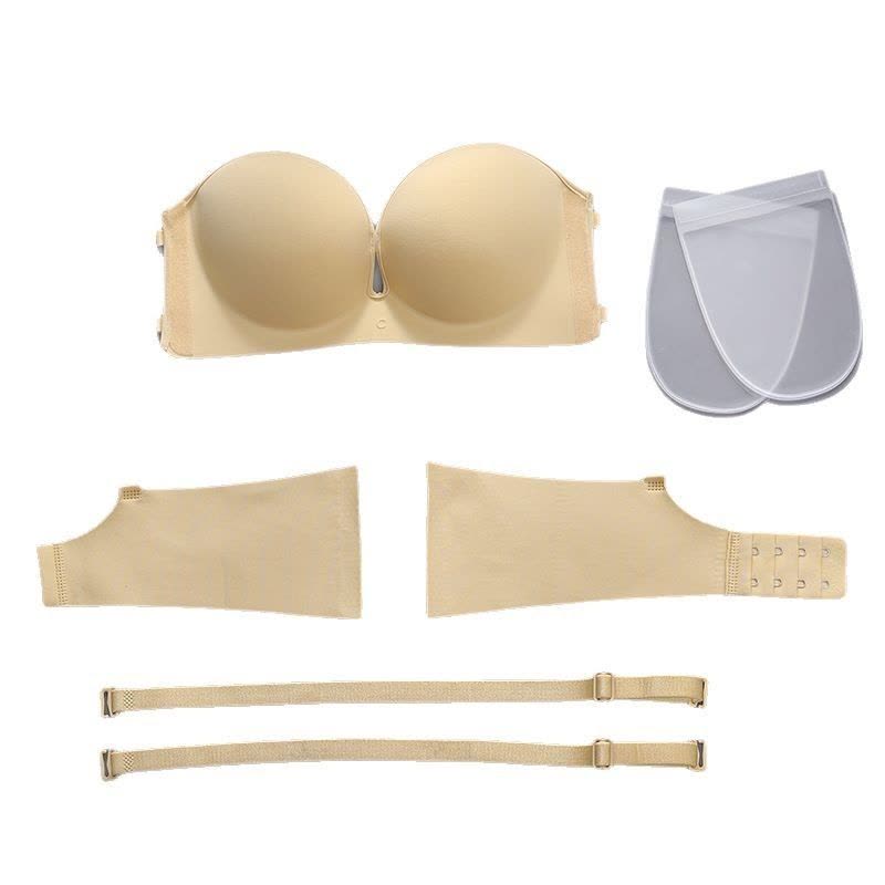 无痕内衣女小胸聚拢无肩带抹胸大漏背美背内衣女防走光隐形内衣夏图片