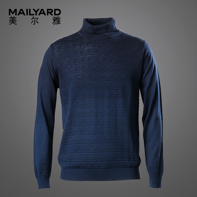 美尔雅(MAILYARD)男装毛衣 商务休闲男士羊毛衫 男式高领套头毛衣 103