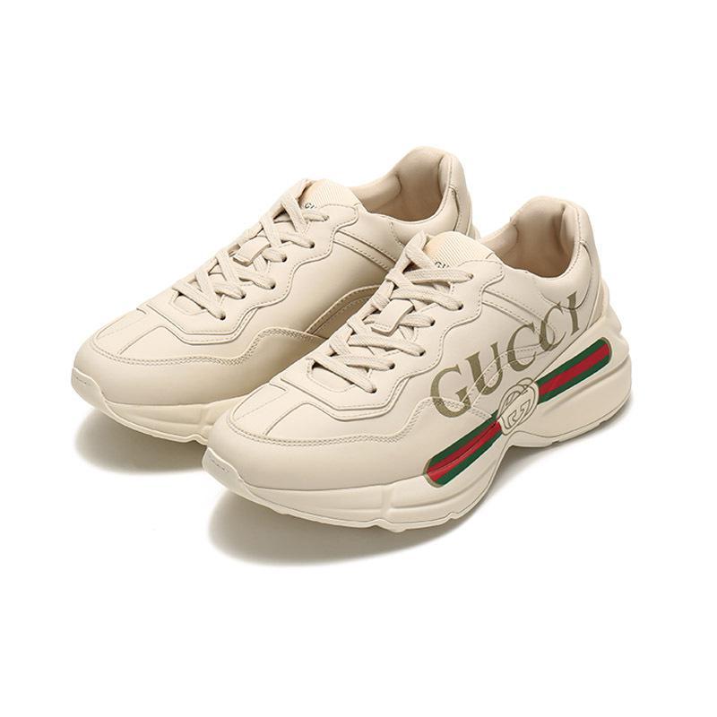 gucci 古驰 女款rhyton系列皮革系带运动鞋老爹鞋 528892 drw00