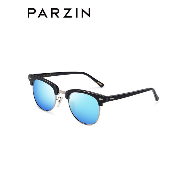 帕森（PARZIN）时尚潮人复古女士半框板材偏光太阳镜男司机开车墨镜9292