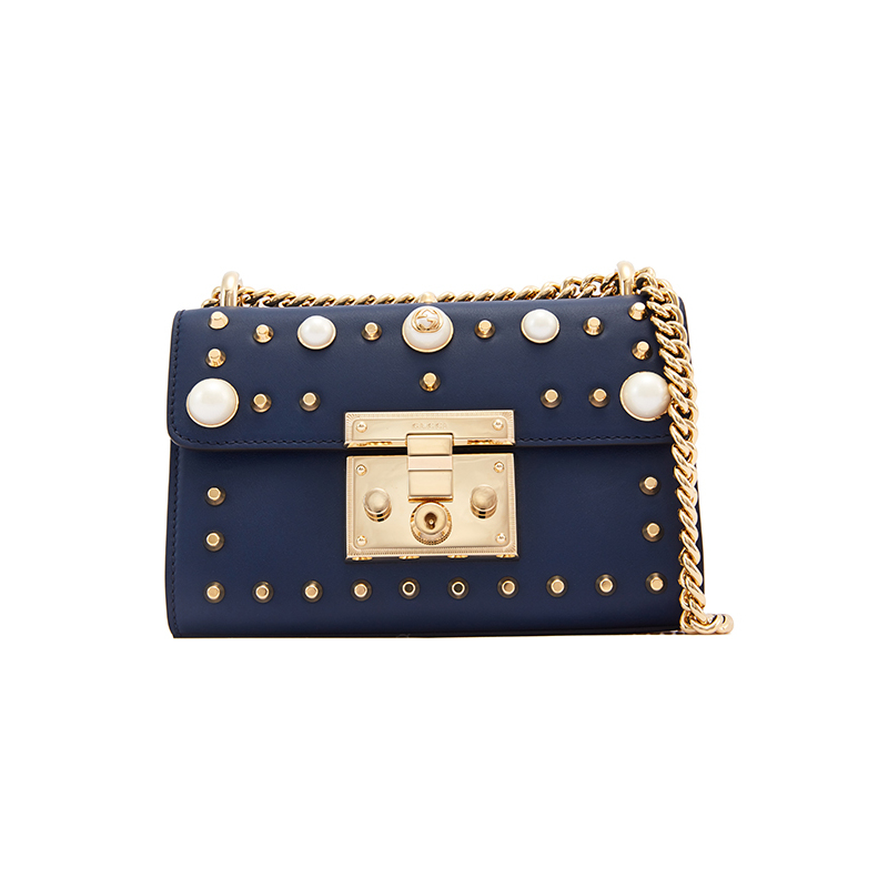 gucci古驰padlock系列饰珍珠肩背包432182视频