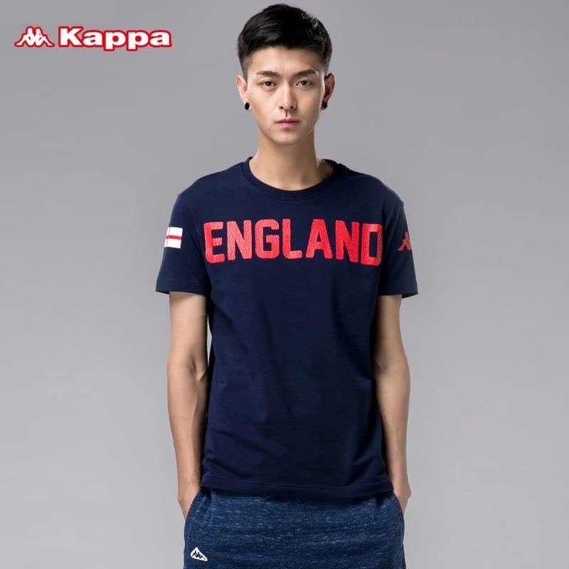Kappa卡帕T恤男短袖运动上衣圆领透气白色休闲半袖K0712TD51F图片