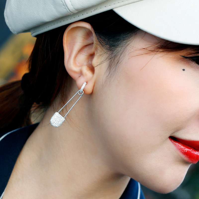 自营新品apmmonaco明星赵薇同款babyxl系列别针设计感耳环女