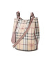 BURBERRY Lorne 经典格纹 小号水桶包拼粉肩带 斜挎包4057156
