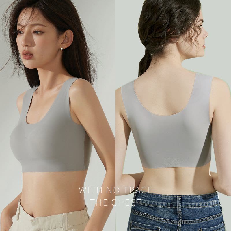 新款无痕内衣女士小胸聚拢运动薄款美背背心式文胸无钢圈胸罩图片