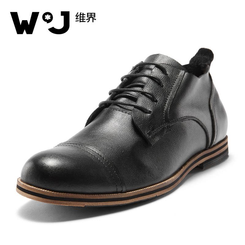 维界维界皮靴男春秋新款真皮英伦风时尚休闲鞋个性青春潮流百搭马丁靴图片