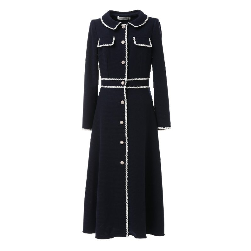 经典故事连衣裙女秋冬气质长款小香风裙子显瘦女装