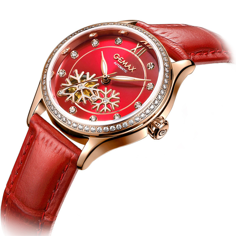 gemax格玛仕正品防水自动机械手表女士时尚品牌腕表mx8077