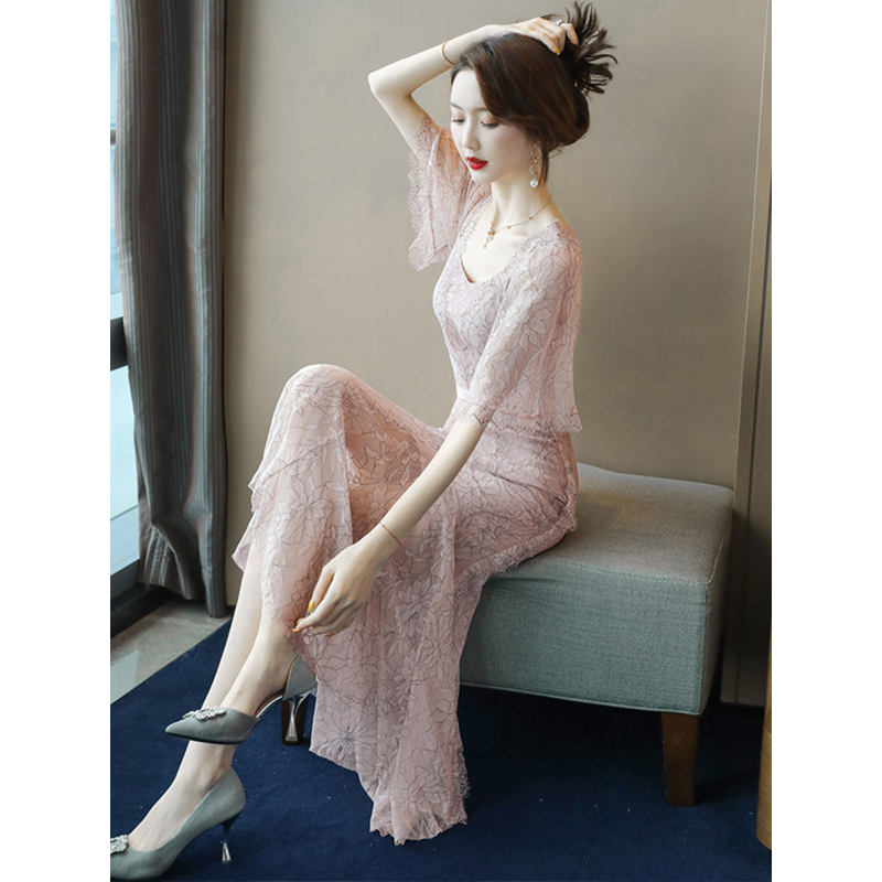 丝柏舍2020夏季女时尚简约大领口修身大摆短袖连衣裙S92R0625L